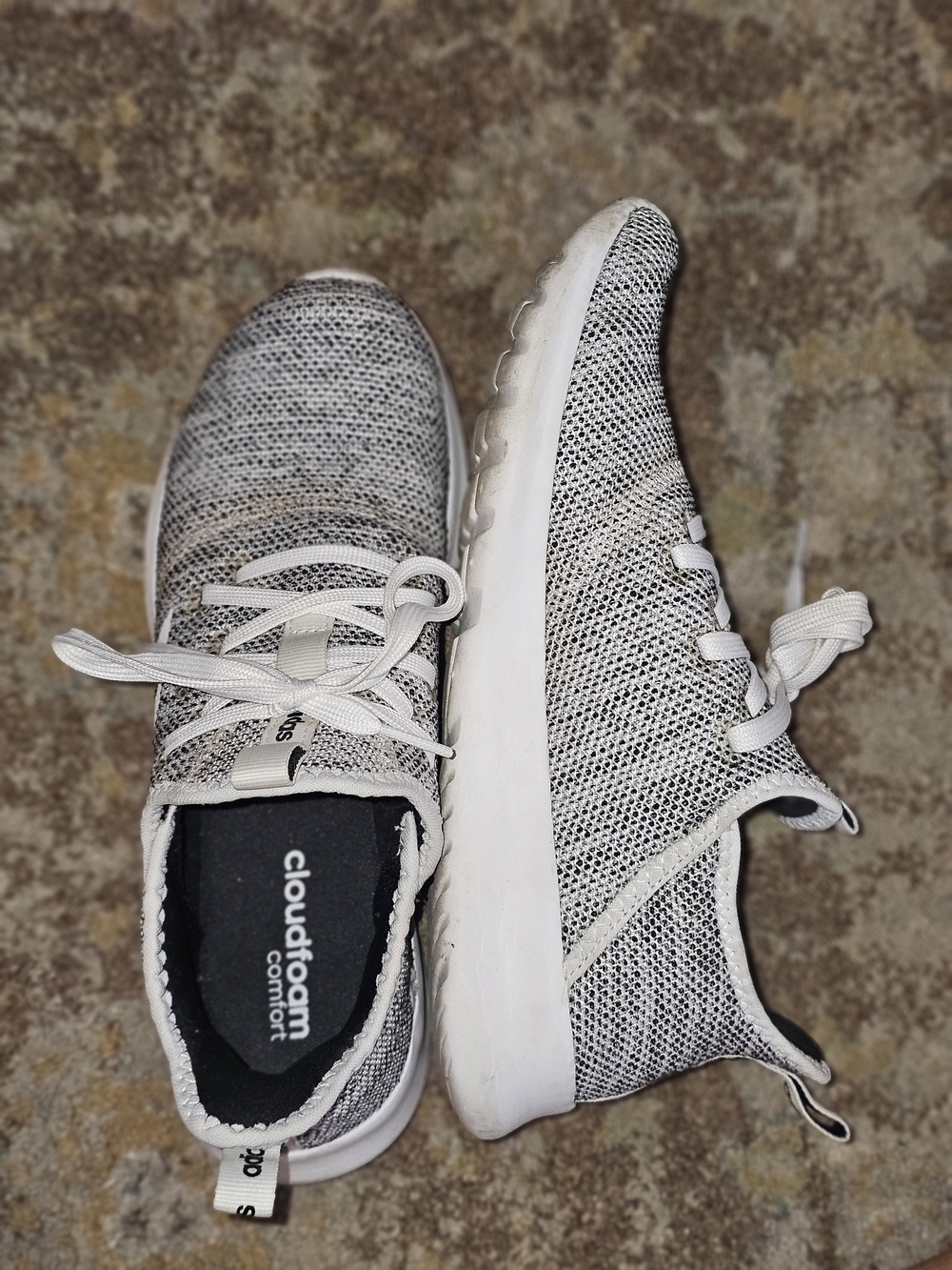Adidas Cloudfoam Comfort Gray Knit Sneakers